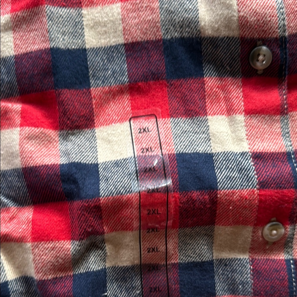 Field & Stream Red and Blue Casual Button Down Shirt - Picture 2 of 6